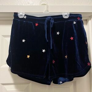 Velvet Star-Embroidered Women's PJ Shorts